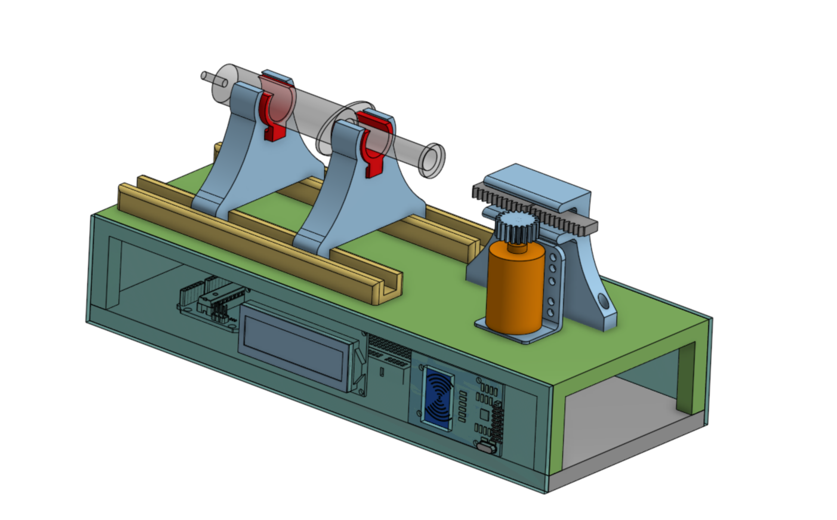 CAD model of the syringe pump assembly