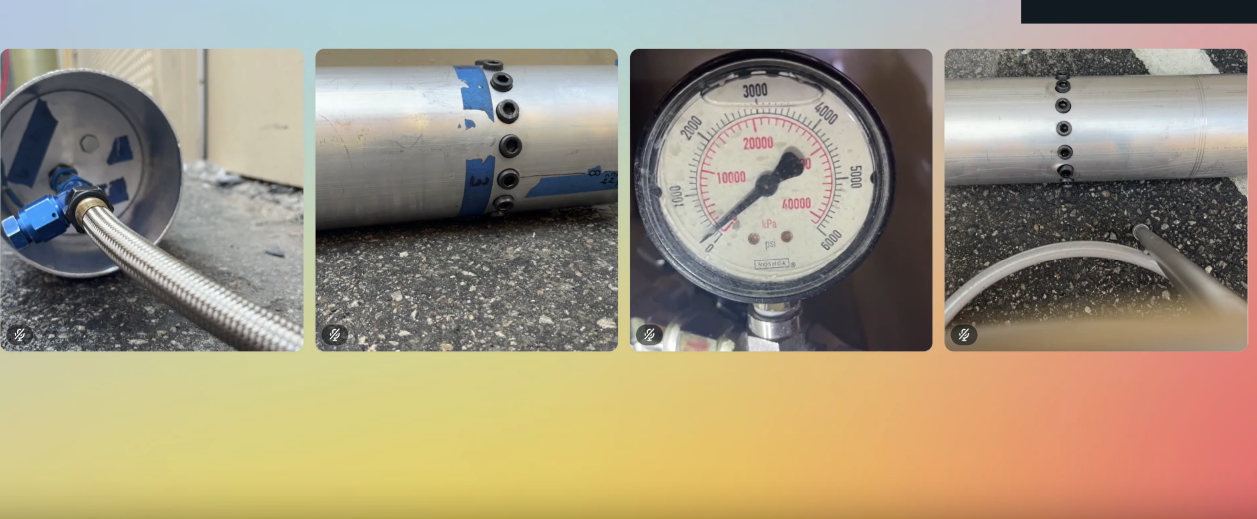 Hydrostatic proof test, 1125 psi (1.5× MEOP), zero leaks